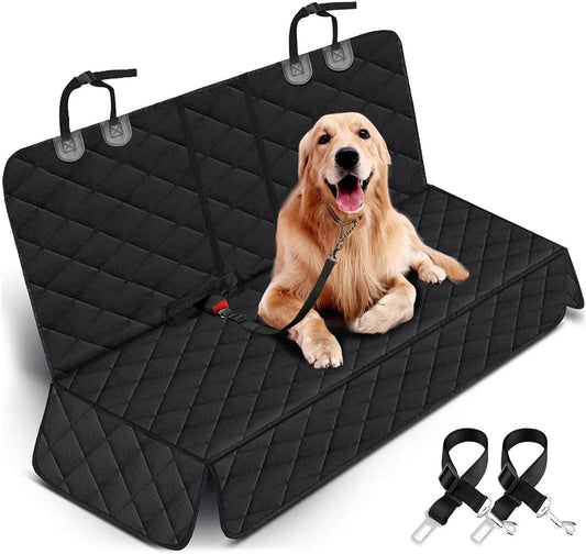 Dog Car Seat Cover - Waterproof and Durable Back Seat Protector for Pets (53" Width) - Black