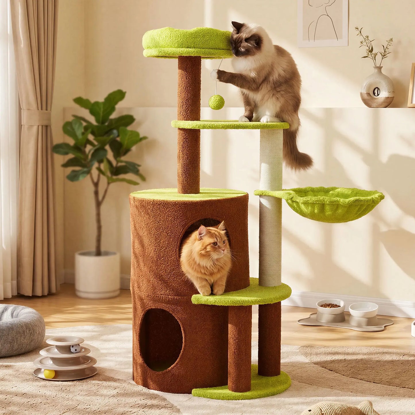 NAVINE 70.9 Inches Multi-Level Big Cat Tree, Multi-Level Cat Tower for Indoor Cats, Cat Trees