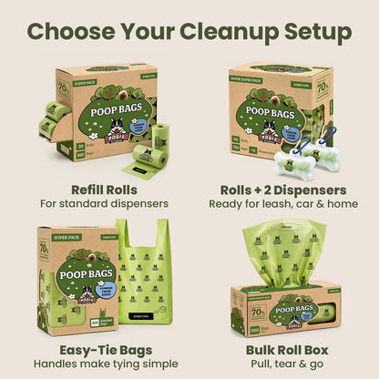 Pogi's Premium Dog Waste Bags with Handles – Extra-Thick, Leak-Proof, Large Size, Fresh Scent, 300-Count