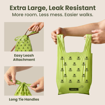 Pogi's Premium Dog Waste Bags with Handles – Extra-Thick, Leak-Proof, Large Size, Fresh Scent, 300-Count