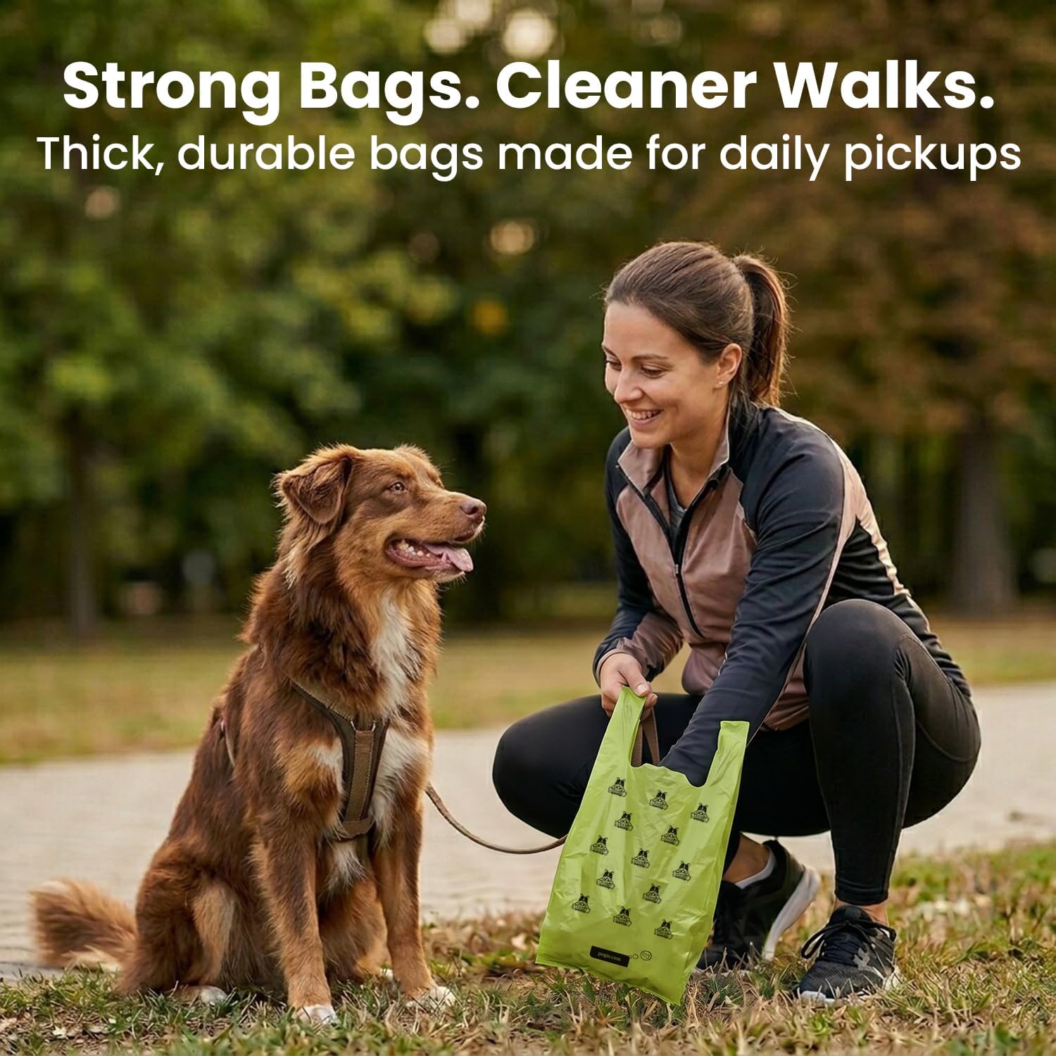 Pogi's Premium Dog Waste Bags with Handles – Extra-Thick, Leak-Proof, Large Size, Fresh Scent, 300-Count
