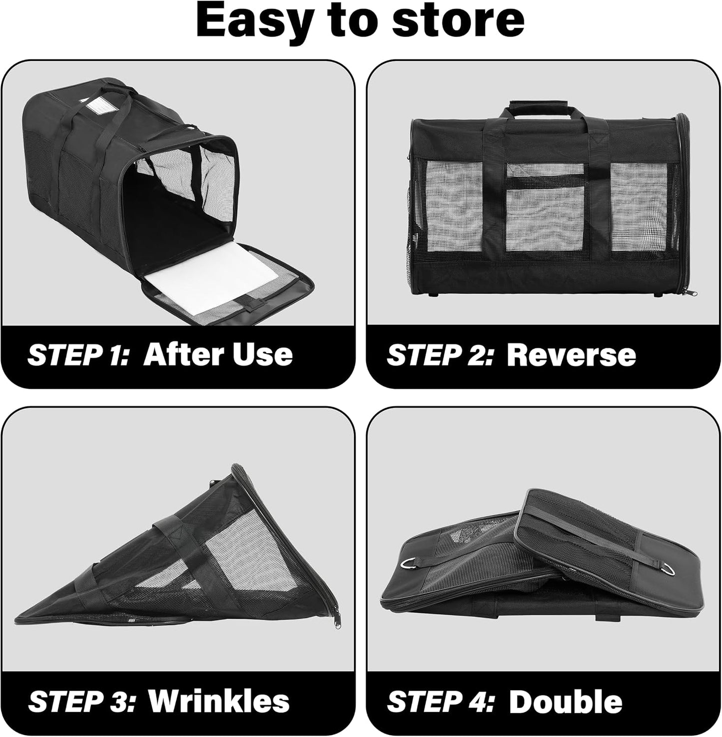Soft-Sided Portable Pet Travel Carrier for Cats and Small Dogs, Up to 17 lbs, Collapsible and Airline Approved (Medium)