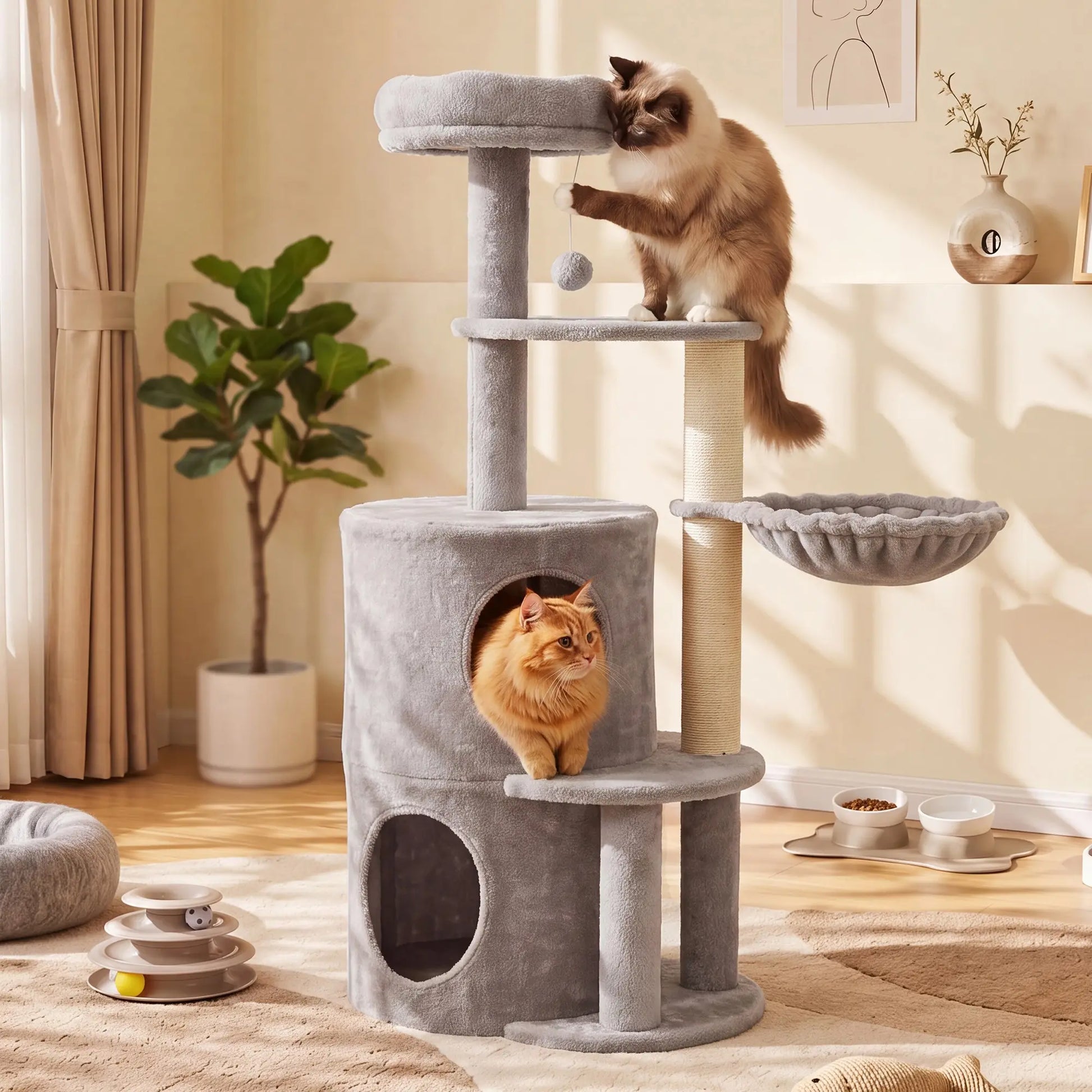 NAVINE 70.9 Inches Multi-Level Big Cat Tree, Multi-Level Cat Tower for Indoor Cats, Cat Trees